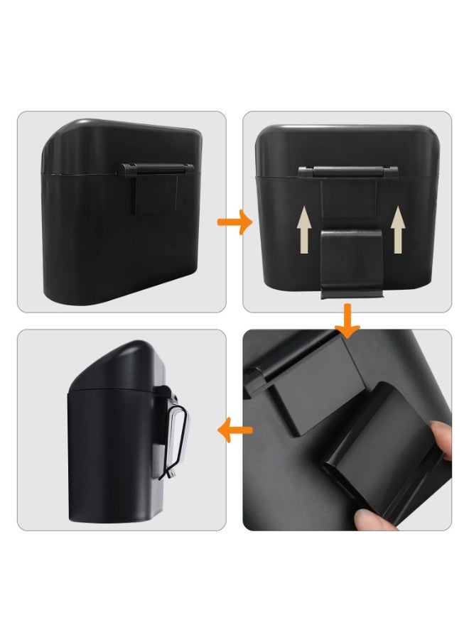 Generic - 2Pcs Car Trash Can - Small Leakproof Trash Can - Car Front and Back Seat Organizer - Overhead Storage for Sleeping and Home - Waterproof Storage Box with Portable Lid Hanging for Office - In-Car Hanging Bin for Squeeze to Open Grip - Image 1