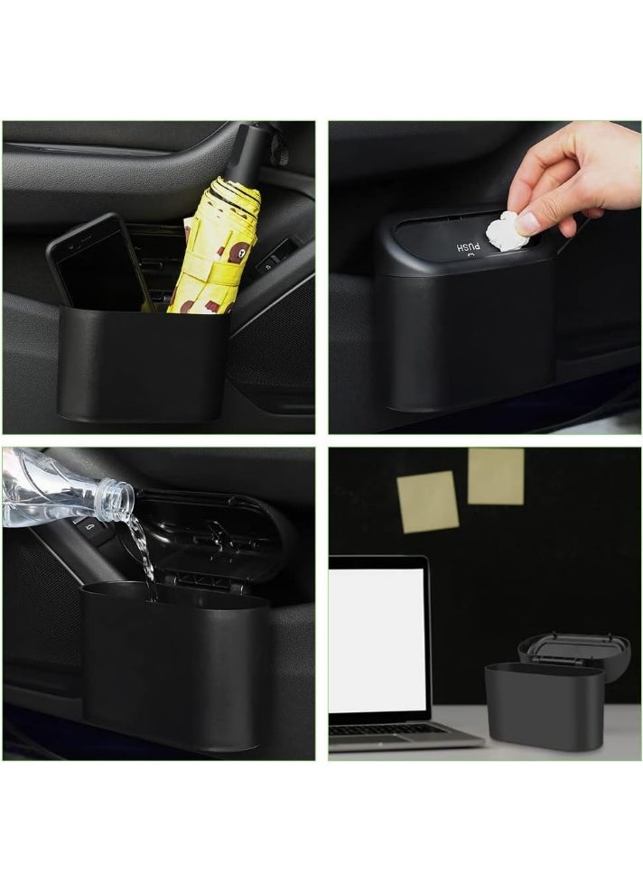 Generic - 2Pcs Car Trash Can - Small Leakproof Trash Can - Car Front and Back Seat Organizer - Overhead Storage for Sleeping and Home - Waterproof Storage Box with Portable Lid Hanging for Office - In-Car Hanging Bin for Squeeze to Open Grip - Image 1