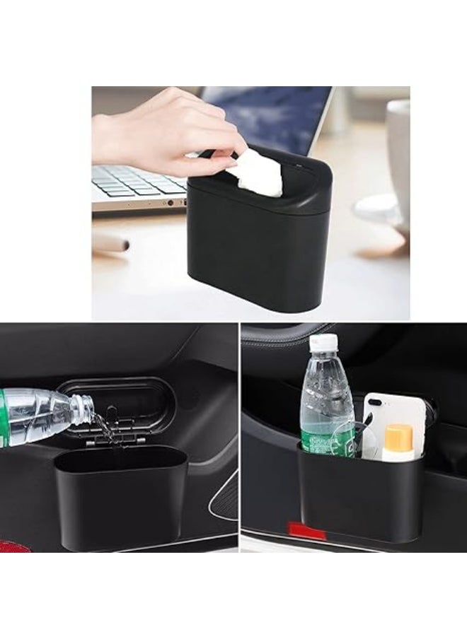 Generic - 2Pcs Car Trash Can - Small Leakproof Trash Can - Car Front and Back Seat Organizer - Overhead Storage for Sleeping and Home - Waterproof Storage Box with Portable Lid Hanging for Office - In-Car Hanging Bin for Squeeze to Open Grip - Image 1