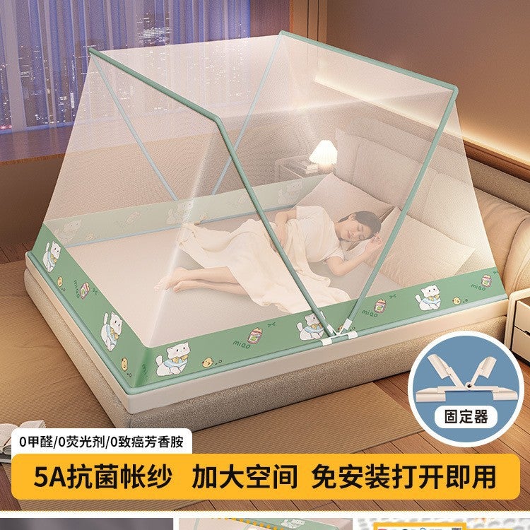 Installation-Free Foldable Mosquito Net For Home Use 2026 New Model Foldable Thickened Encrypted Trendy Bottomless High-Low Bed - Image 1