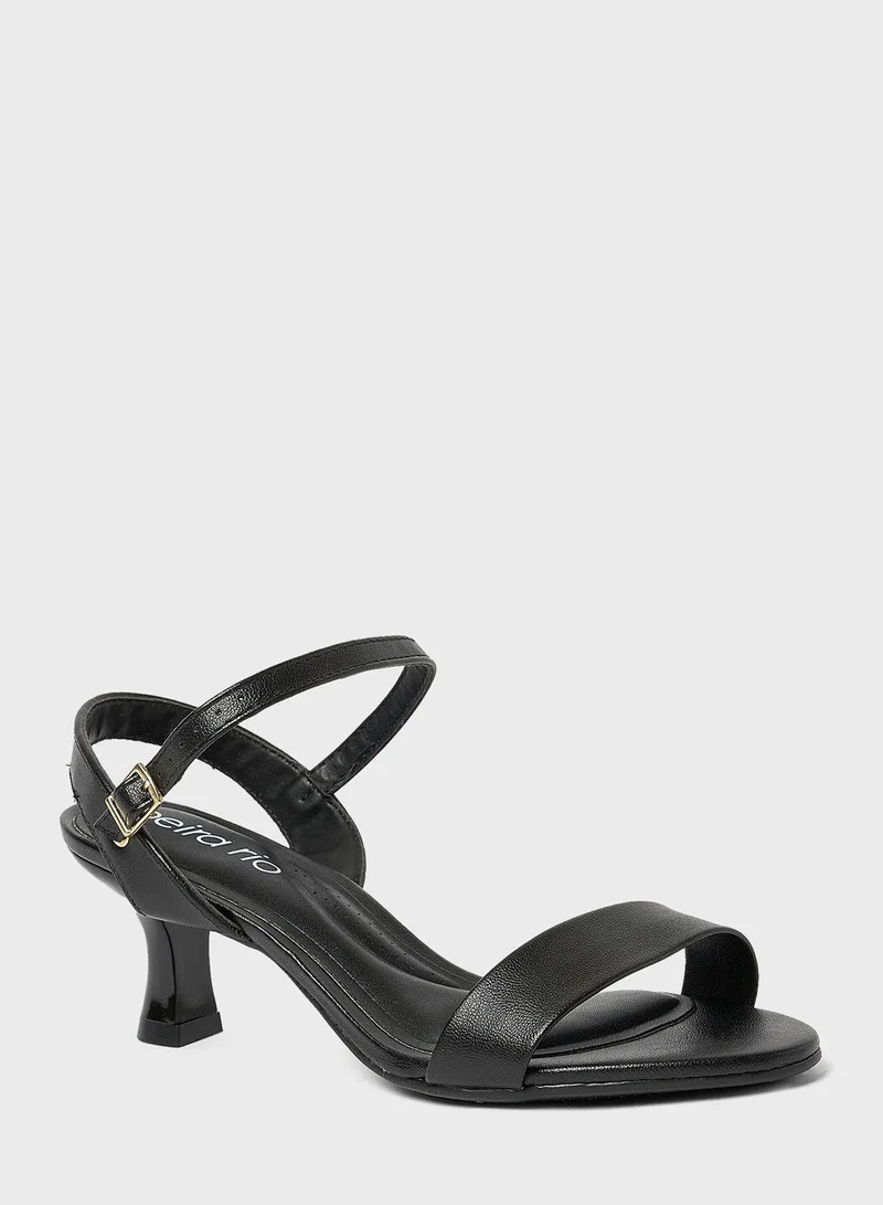 Beira Rio Multi Strap Mid Heel Sandals