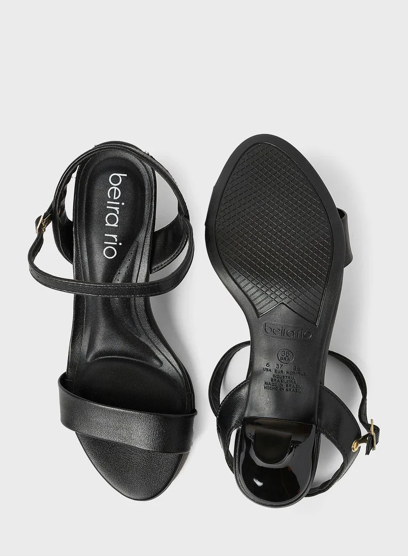 Beira Rio Multi Strap Mid Heel Sandals