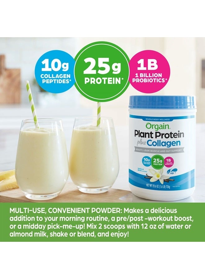 Orgain Protein Powder + Collagen, Vanilla Bean - 25g of Protein, 10g Collagen Peptides, Type I & III, 1B CFU Probiotics, Supports Hair, Skin, Nail, Joint & Gut Health, Gluten Free - 1.6lb - Image 4