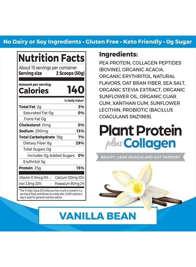 Orgain Protein Powder + Collagen, Vanilla Bean - 25g of Protein, 10g Collagen Peptides, Type I & III, 1B CFU Probiotics, Supports Hair, Skin, Nail, Joint & Gut Health, Gluten Free - 1.6lb - Image 2