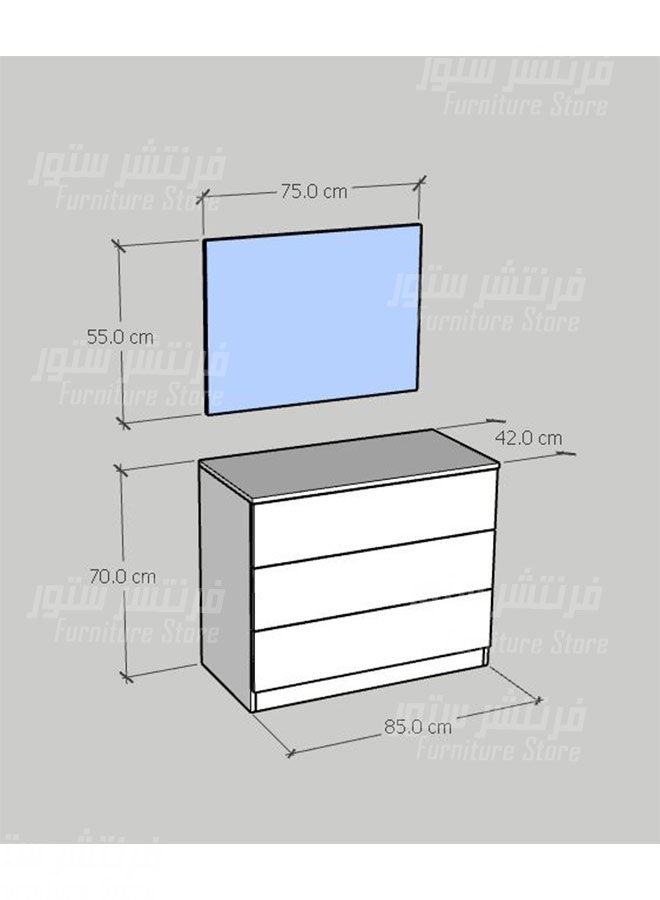 Mini room, a small modern room, consisting of a modern bed - 150 cm wide, a dresser with a glass frame and 2 nightstands, from Furniture Store. - Image 4