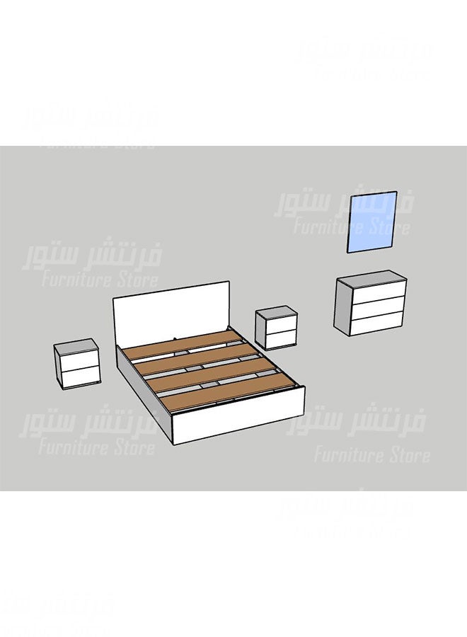 Mini room, a small modern room, consisting of a modern bed - 150 cm wide, a dresser with a glass frame and 2 nightstands, from Furniture Store. - Image 5