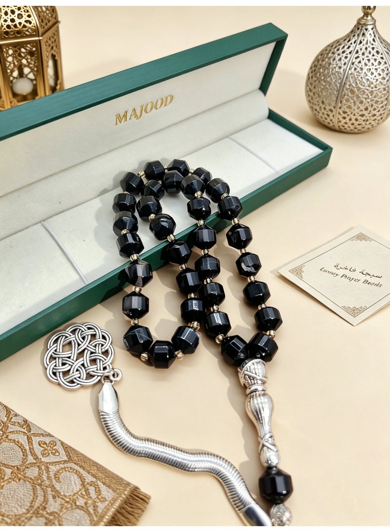 MAJOOD 33 Natural Agate Prayer Beads/Tasbih/10MM - Image 3