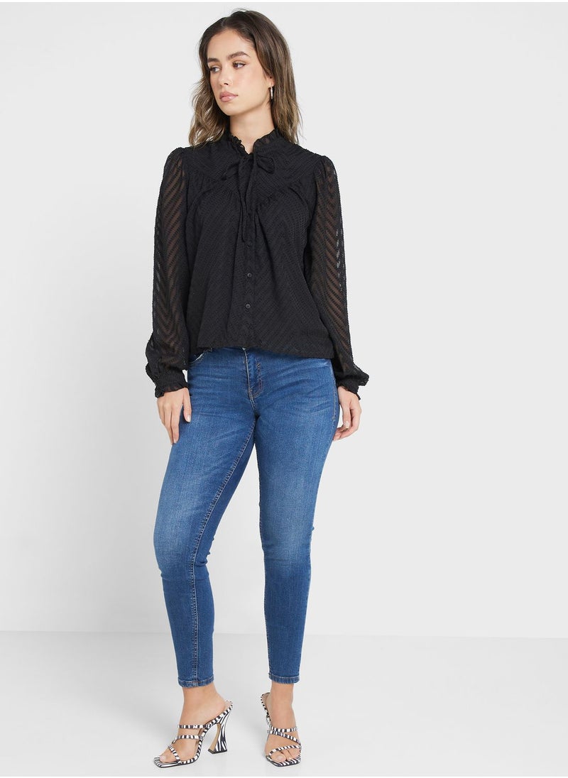 Jacqueline de Yong Button Detail Top  - Image 4