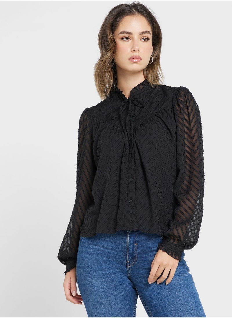 Jacqueline de Yong Button Detail Top  - Image 1