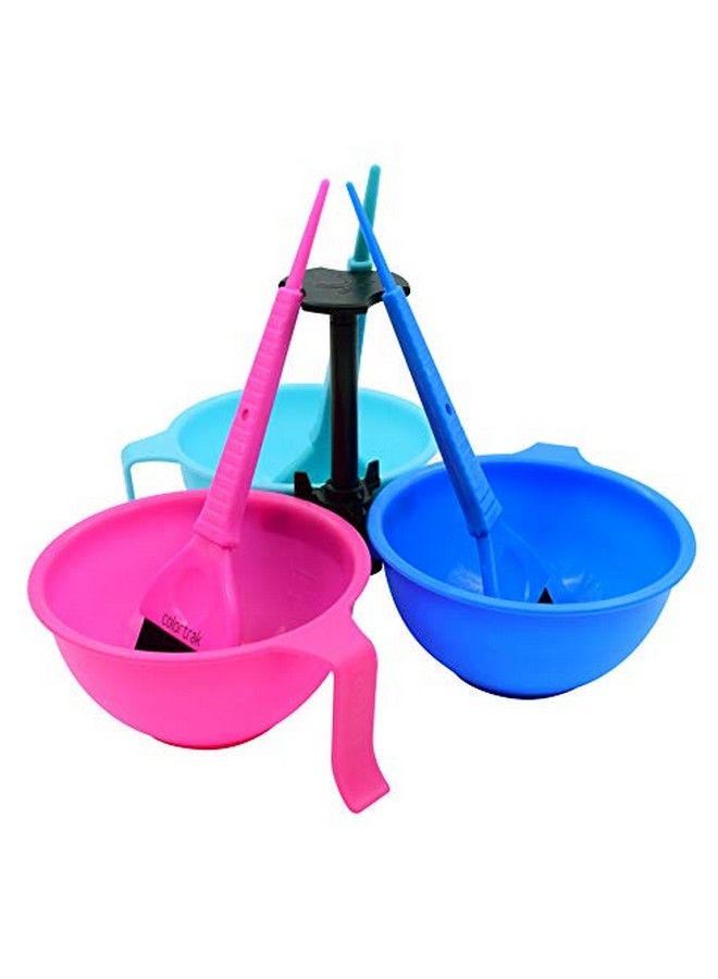 Colortrak Hair Dye Bowl Caddy Includes Center Caddy Pole And Three Color Coded Bowls With Matng Brushes Bowls Marked For Measurements Bowls With Individual Handles - Image 4