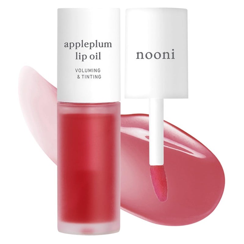 NOONI Korean Hydrating Lip Oil  Appleplum  LongLasting Moisturizing Plumping Revitalizing for Dry Lips Waterproof No Peel Off Korean Tint Hydrating Nourishing Crystal Clear 012 FL Oz