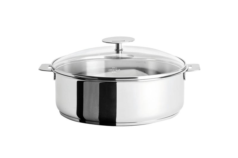 Cristel Casteline Saute Pan 5 quart Silver