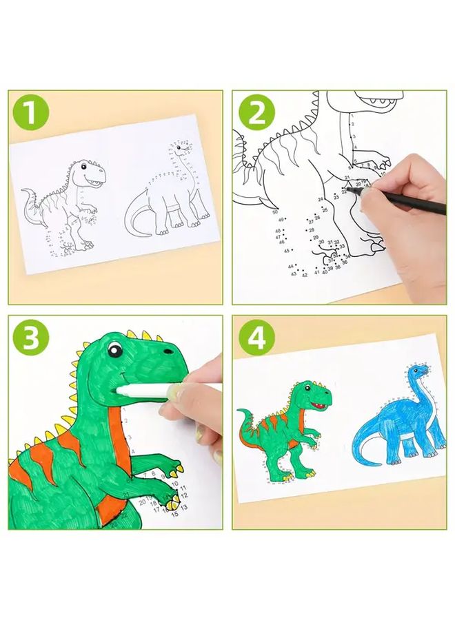Dinosaur Dot To Dot Book For Kids Ages 3 8 Connect The Dots Puzzles And Coloring Pages - Image 4