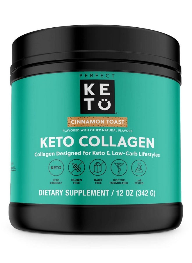 Perfect Keto - Collagen Protein Powder With Mct Oil Grassfed Gf Multi Supplement Best For Ketogenic Diets Use As Keto Creamer In Coffee And Shakes For Women & Men (Cinnamon Toast) - Image 1