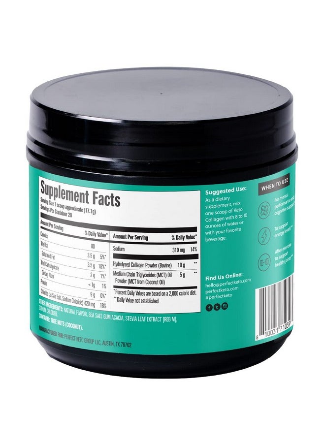 Perfect Keto - Collagen Protein Powder With Mct Oil Grassfed Gf Multi Supplement Best For Ketogenic Diets Use As Keto Creamer In Coffee And Shakes For Women & Men (Cinnamon Toast) - Image 1