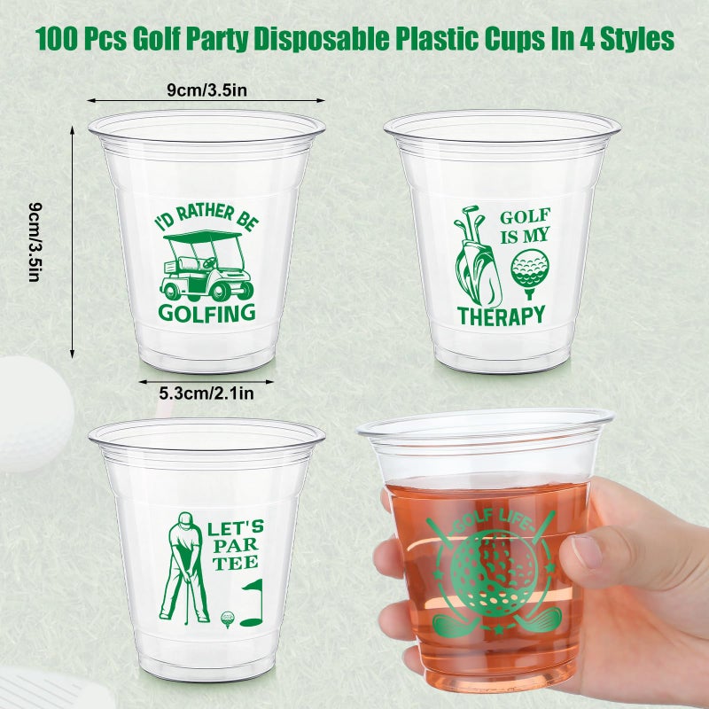 Pickmesh 200 Pack Golf Disposable Plastic Cups Bulk 10 oz Clear Plastic Disposable Tumbler Cups for Party Supplies Decorations - Image 4