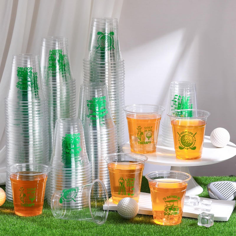 Pickmesh 200 Pack Golf Disposable Plastic Cups Bulk 10 oz Clear Plastic Disposable Tumbler Cups for Party Supplies Decorations - Image 2