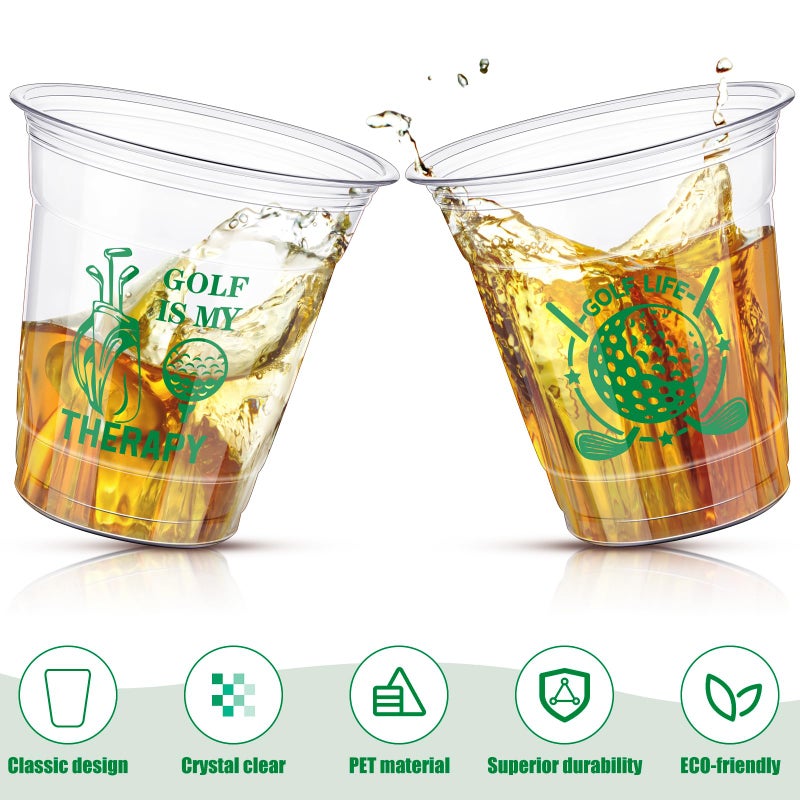 Pickmesh 200 Pack Golf Disposable Plastic Cups Bulk 10 oz Clear Plastic Disposable Tumbler Cups for Party Supplies Decorations - Image 3