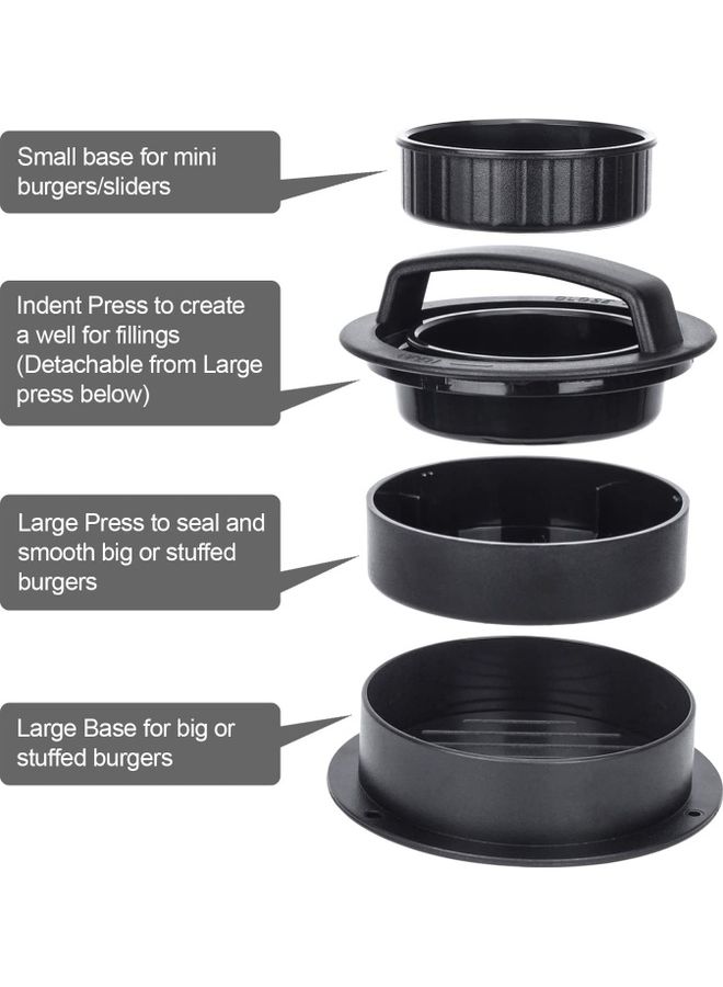 نيبمينينت صانع فطائر الهامبرجر 3 في 1 أسود - Image 2