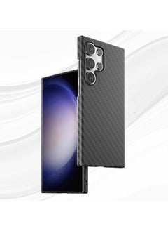 Suitable for Samsung S25 Ultra Phone Case with Carbon Fiber Pattern, Ultra-thin Skin Feel, PC Contrasting Color, Galaxy S25 Ultra Protective Case (Black)
