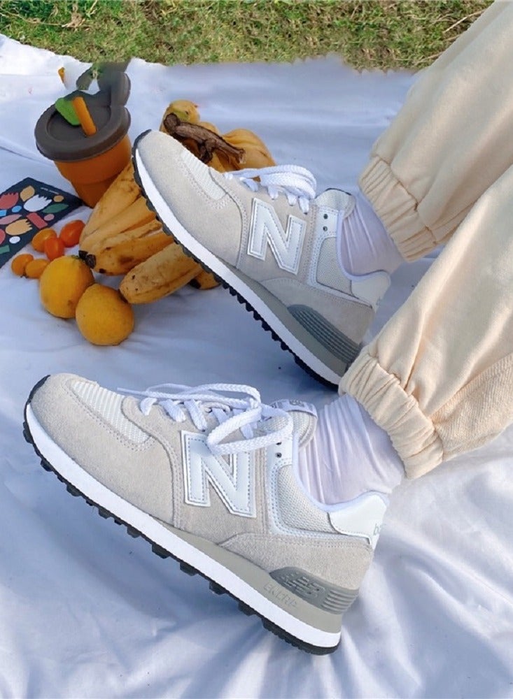 New Balance 574 Low Top Colorblock Sneakers Light Gray/White  - Image 2