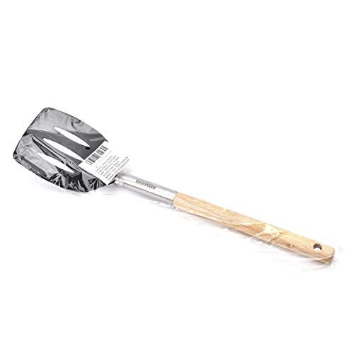 Bagonias Upgraded Silicone Slotted Turner Spatula for Non Stick Cookware, BPA Free Heat Resistant Kitchen Spatula with Beechwood Handle & Steel Core, Wide Head for Dosa, Omelette, Pancake (14 Inch) - Image 5