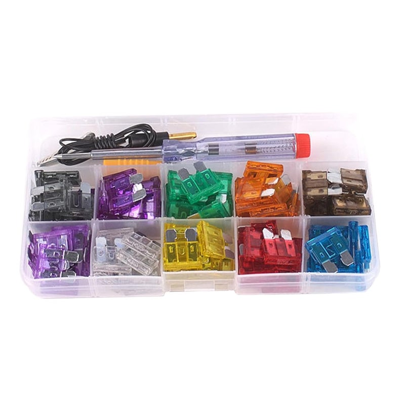 Car Fuse Assortment Kit 102-pcs 2a to 35a Auto Fuse Box with Test Pencil for Vehicle Electrical Replacement - Image 1
