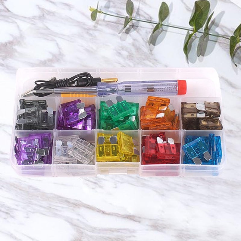 Car Fuse Assortment Kit 102-pcs 2a to 35a Auto Fuse Box with Test Pencil for Vehicle Electrical Replacement - Image 3