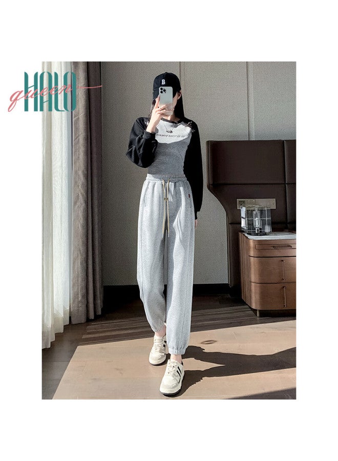 HALOQUEEN Halo Queen Women's Casual Pants, Spring And Autumn High-waisted Slimming Loose-fit Joggers, Fashionable Height-increasing Casual Pants H13qr1940 - Image 4