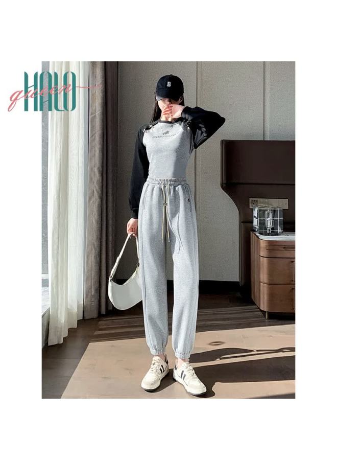HALOQUEEN Halo Queen Women's Casual Pants, Spring And Autumn High-waisted Slimming Loose-fit Joggers, Fashionable Height-increasing Casual Pants H13qr1940 - Image 5
