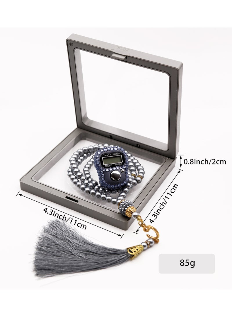 Rscy Tasbeeh Digital Gift set Prayer 99 beads Ring Style Hand Tally Counter Tasbeeh Finger Counter Black  - Image 4