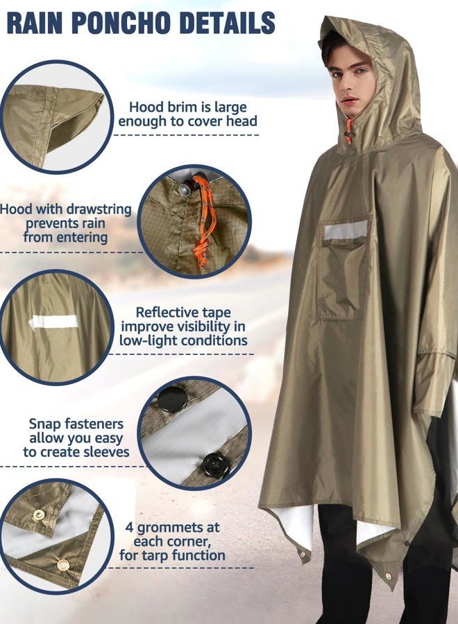 Anyoo Hooded Rain Poncho for Adults with Pocket, Waterproof Lightweight Rain Coats for Men Women Reusable Rain Jacket for Emergency Camping Outdoor Activities - Image 5