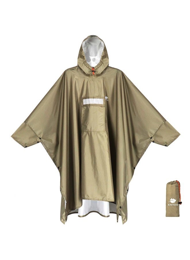 Anyoo Hooded Rain Poncho for Adults with Pocket, Waterproof Lightweight Rain Coats for Men Women Reusable Rain Jacket for Emergency Camping Outdoor Activities - Image 1