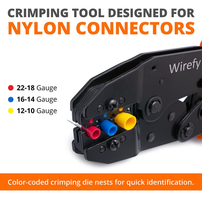 Wirefy أداة ضغط وايرفي لموصلات الكهرباء المعزولة - أداة ضغط سلكية ذات آلية تروس - كماشة ضغط - ضاغط طرفي بتروس - أداة ضغط سلكية | أداة ضغط كهربائية وأداة ضغط - Image 2