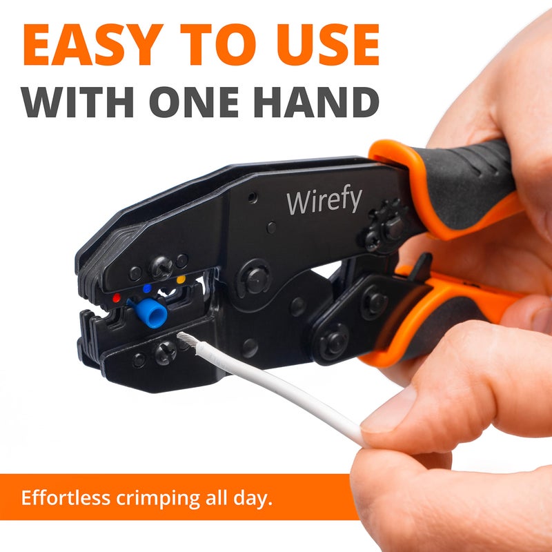 Wirefy أداة ضغط وايرفي لموصلات الكهرباء المعزولة - أداة ضغط سلكية ذات آلية تروس - كماشة ضغط - ضاغط طرفي بتروس - أداة ضغط سلكية | أداة ضغط كهربائية وأداة ضغط - Image 4