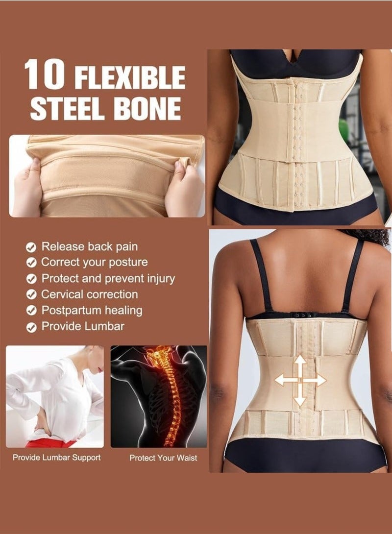 يوڠام حزام تنحيف الخصر القابل للتعديل للنساء - مشد للبطن - غلاف بخصر قابل للتعديل - كورسيه بثلاثة صفوف من الخطافات - حزام تنحيف وتنحيف البطن - مريح وقابل للتنفس - Image 2