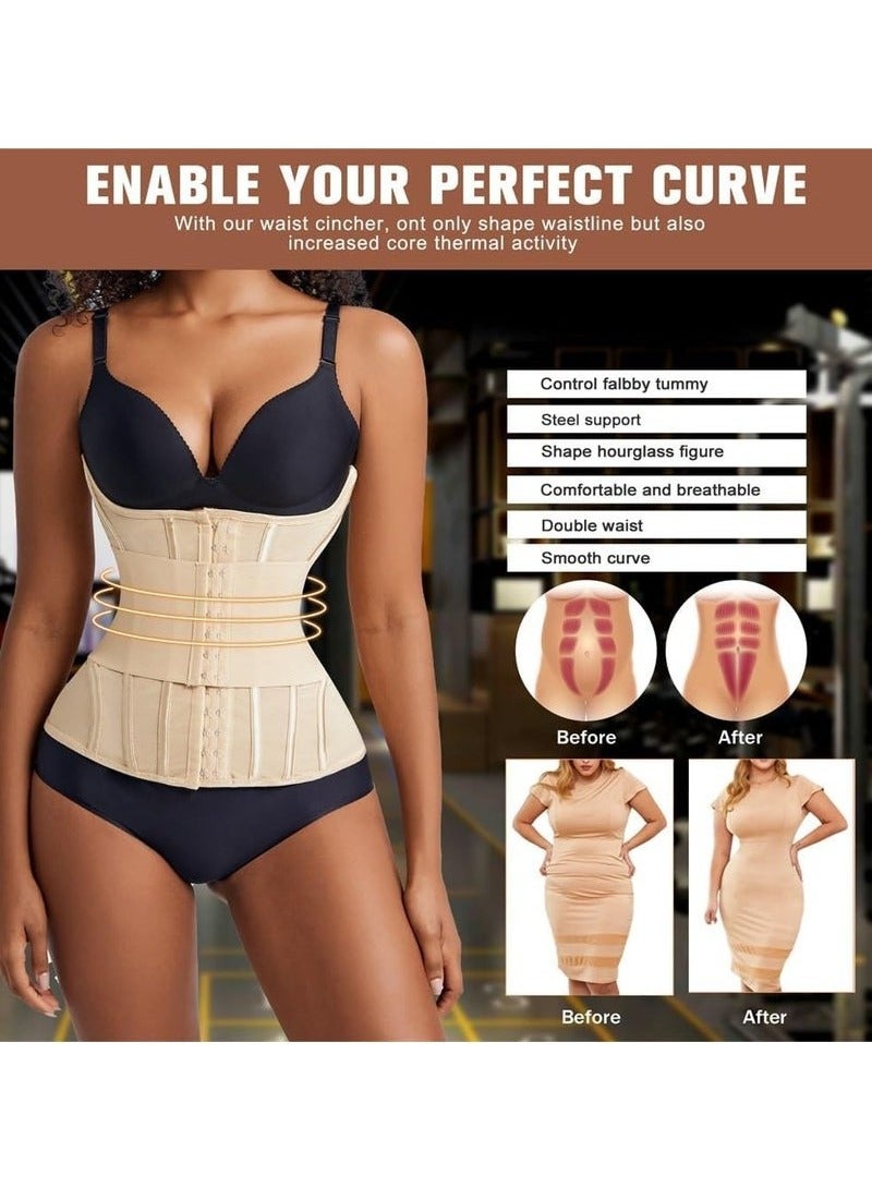 يوڠام حزام تنحيف الخصر القابل للتعديل للنساء - مشد للبطن - غلاف بخصر قابل للتعديل - كورسيه بثلاثة صفوف من الخطافات - حزام تنحيف وتنحيف البطن - مريح وقابل للتنفس - Image 3