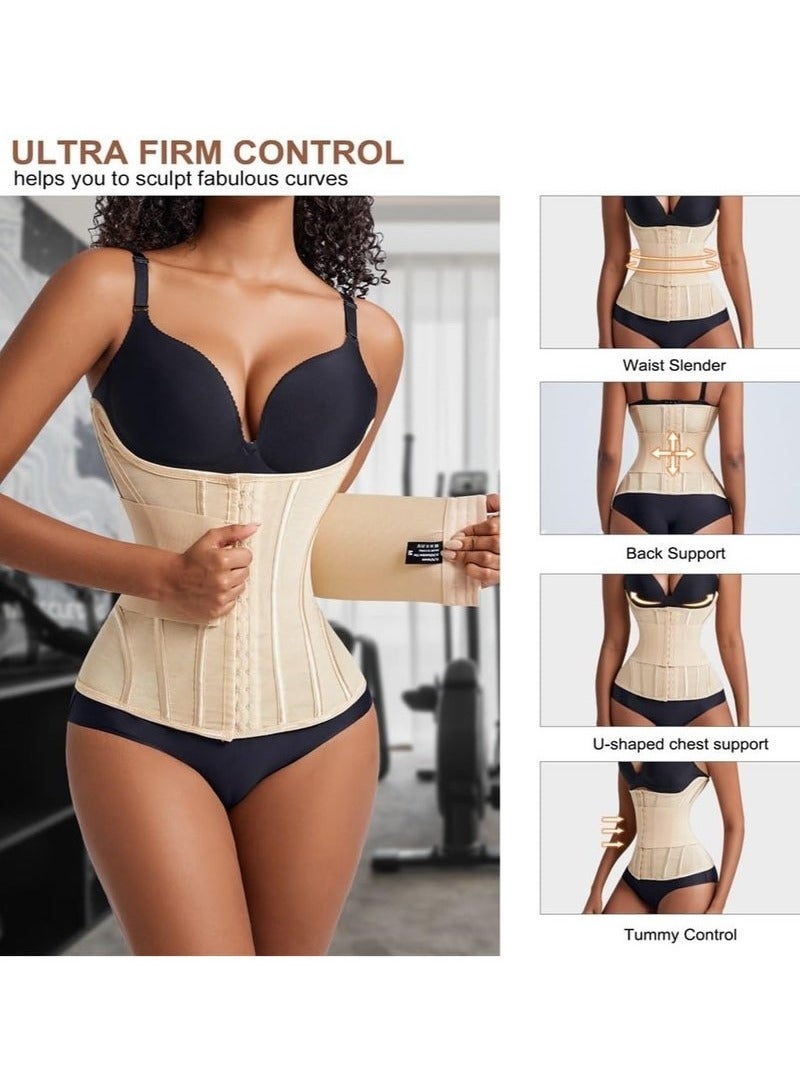 يوڠام حزام تنحيف الخصر القابل للتعديل للنساء - مشد للبطن - غلاف بخصر قابل للتعديل - كورسيه بثلاثة صفوف من الخطافات - حزام تنحيف وتنحيف البطن - مريح وقابل للتنفس - Image 4