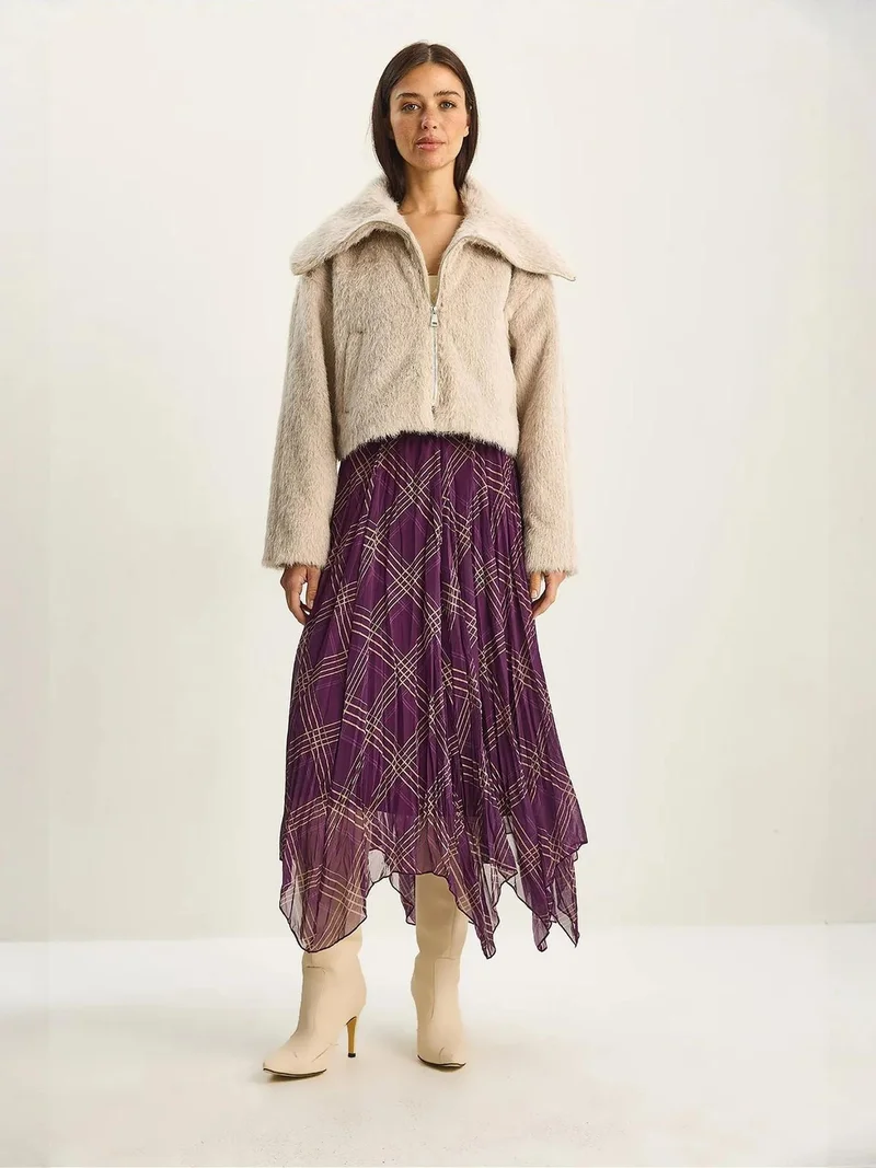 بيانكو لوتشي تنورة ميدي كاروهات مبطنة من لوتشي