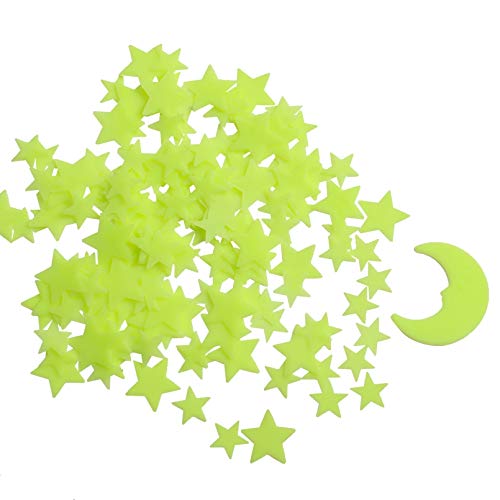 Aooyaoo Glow in The Dark Stars - Glow Stars Stickers for Ceiling,Self Adhesive 3D Glowing Stars and Moon for Starry Sky,Wall Decals for Kids Rooms,Wall Stickers for Bedroom(200 Stars,1 Moon - Image 1