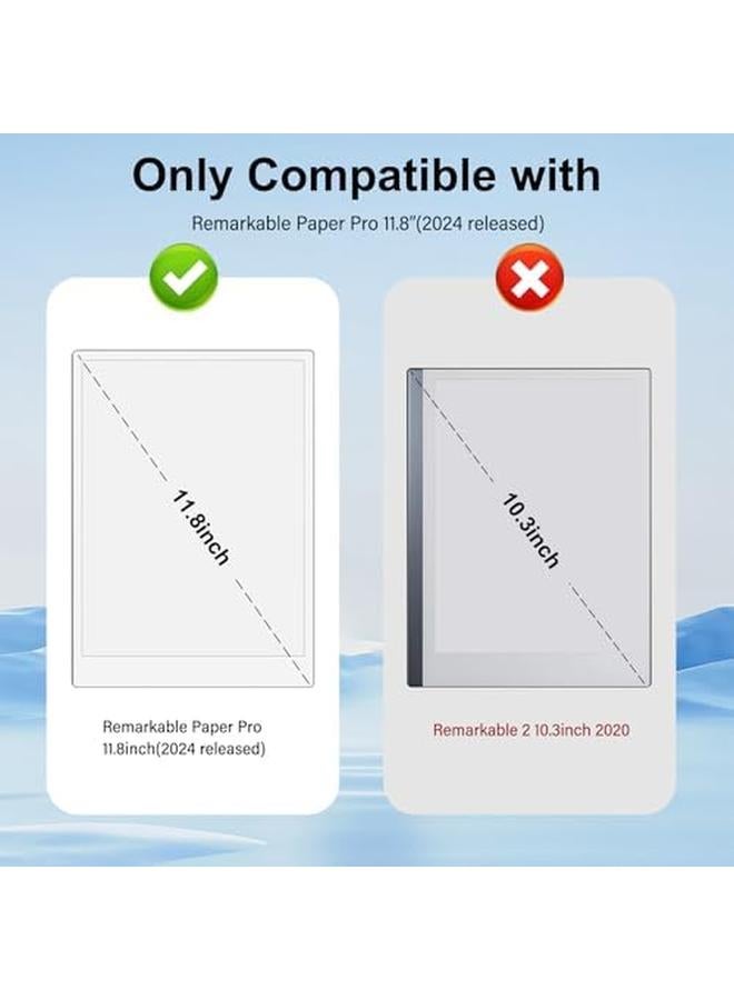 11.8" Remarkable Paper Pro Tablet Color Display Paper Tablet (Released In 2024) Folio Design With Bulit In Magnet Leather Cover With Auto Wake Sleep Function.