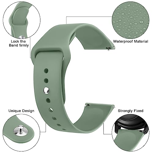 Tobfit Silicone 22Mm Watch Band Strap With Rust Free Button Compatible With Noise Colorfit Ultra/Ultra 2,Vision,Caliber,Pro 3 (Watch Not Included),Soft Smartwatch Straps For Men & Women (Olive Green) - Image 2