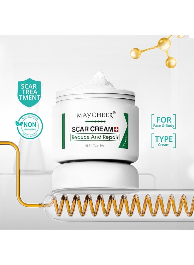 MAYCHEER Scar Cream -  50g Advanced Scar Gel Soften and Flattens Scars Resulting from Surgery Injury Burns Natural Scar Treatment for Face & Body - Image 2