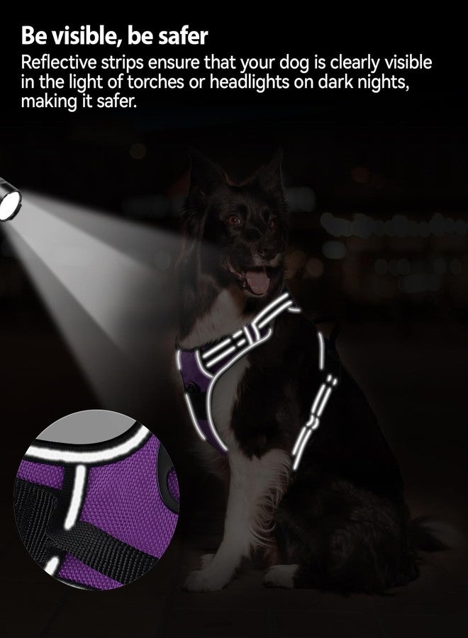 Joytale No Pull Dog Harness for Large Dogs, Reflective Pet Vest with Front Clip, Adjustable Soft Padded Harnesses with Easy Control Handle for Training and Walking, Purple, L - Image 5