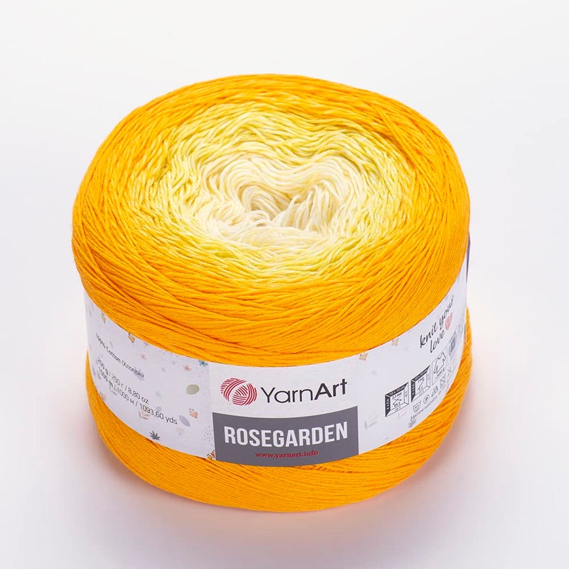 Yarn Art Flowers Rosegarden 100 Cotton 250gr 880 oz 1094yds Multicolor Cotton Yarn Rainbow Crochet Yarn Spring Summer 309
