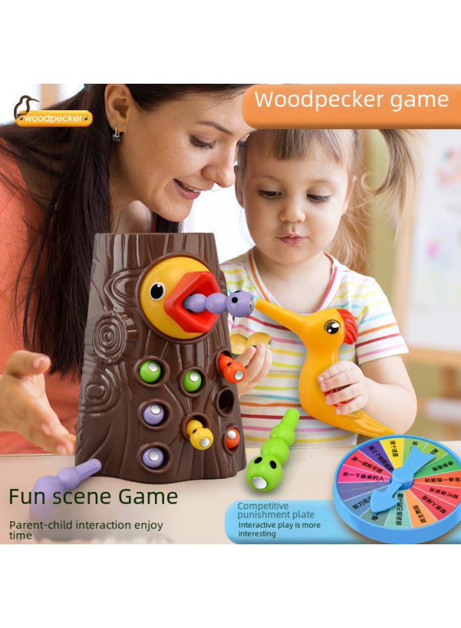 Woodpecker Toys Fishing Catch Insects Small Game Birds Catch Insects Magnetic Puzzle Early Education Training Exercise Toys Wholesale-Color:【Top Version】 1 Stump +2 Birds +20 Worms + Storage Bag + P - Image 3