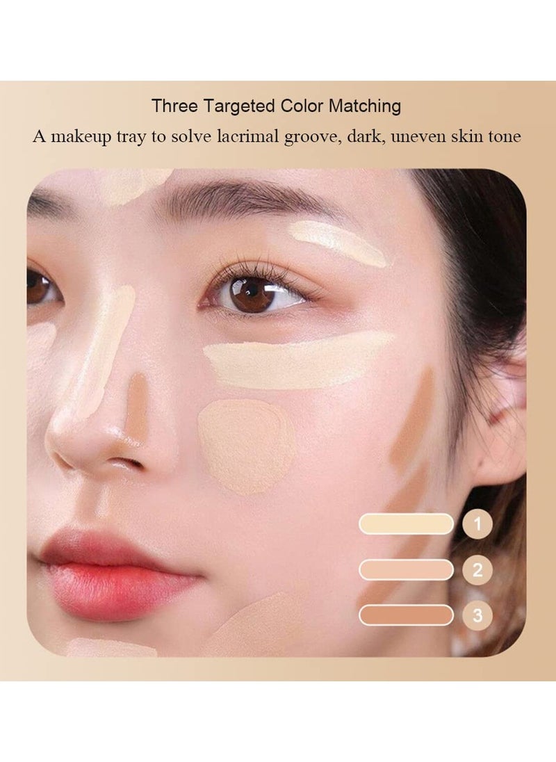 SYOSI - Tri-color Face Concealer Contour Palette, Contouring Foundation Highlighting Concealer Palette, Cream Contouring Makeup for Tattoo Concealer or Corrects Dark Circles Red Marks Scars - Image 1