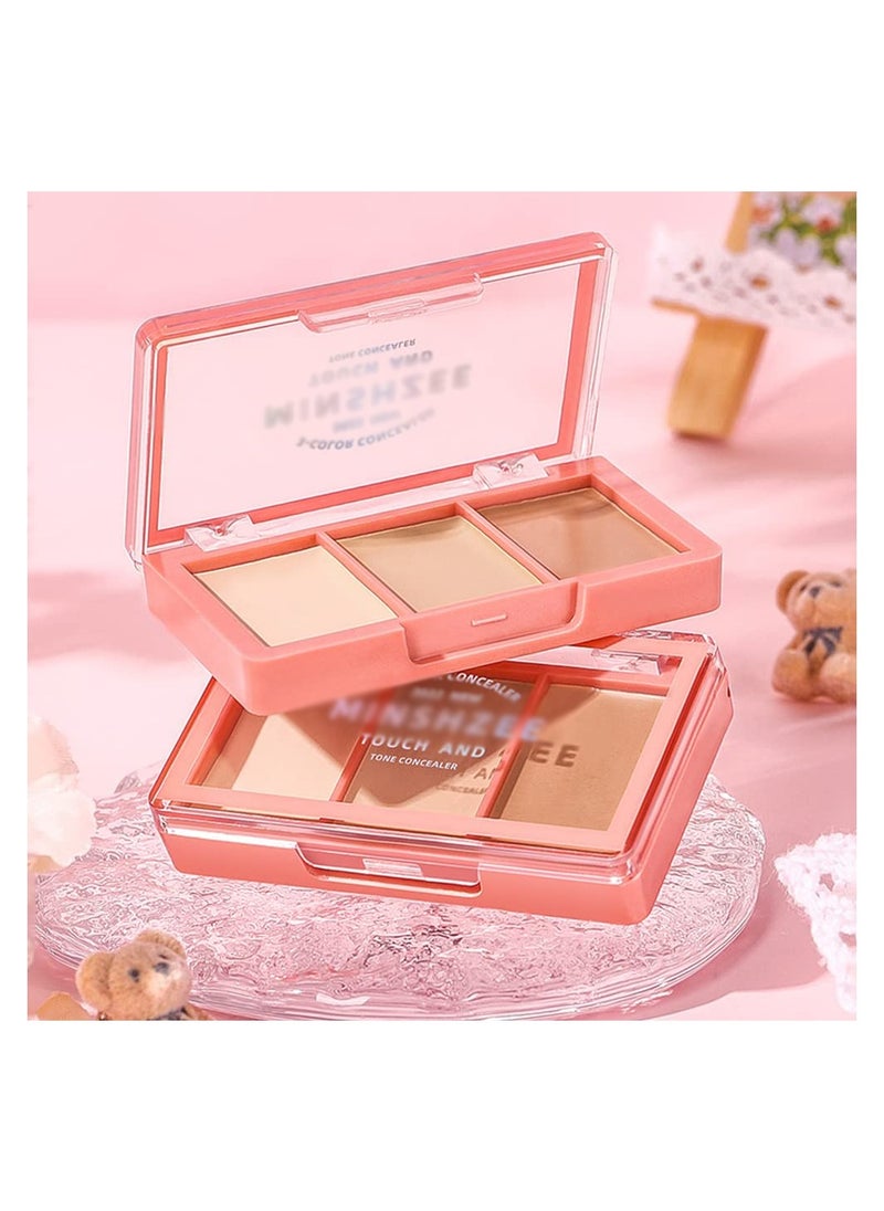 SYOSI - Tri-color Face Concealer Contour Palette, Contouring Foundation Highlighting Concealer Palette, Cream Contouring Makeup for Tattoo Concealer or Corrects Dark Circles Red Marks Scars - Image 1