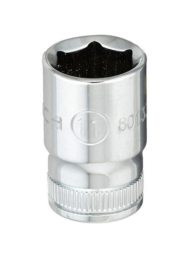 GearWrench 6-Point Standard Metric Socket Silver 1/4 Inch x 11 mm 80133