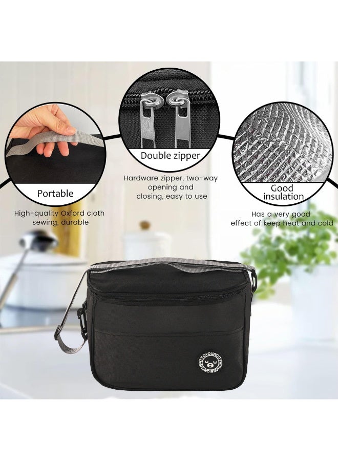 Insulated Lunch Bag for Men & Women – Leakproof Thermal Lunch Box with Adjustable Shoulder Strap, Double Zipper, Portable Oxford Cloth Food Storage Bag, Keeps Food Hot & Cold for Work, School & Travel - Image 4
